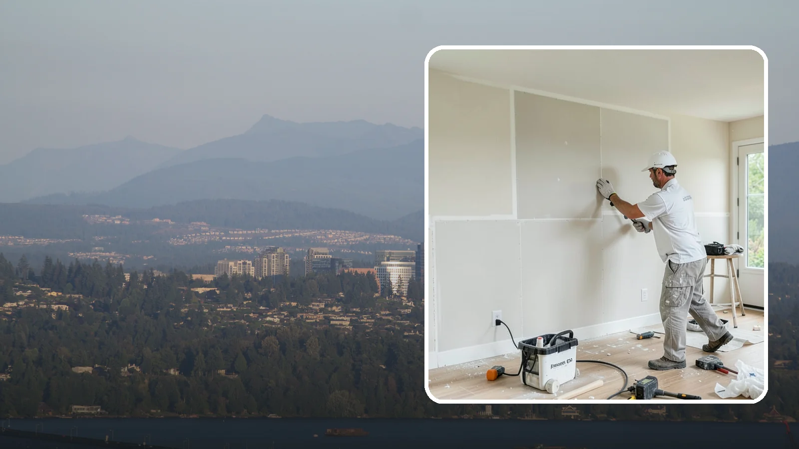 Water Damage Drywall Repair in Medina, King County, WA - Water damage drywall repair removes ruined board and restores walls after leaks or flooding.