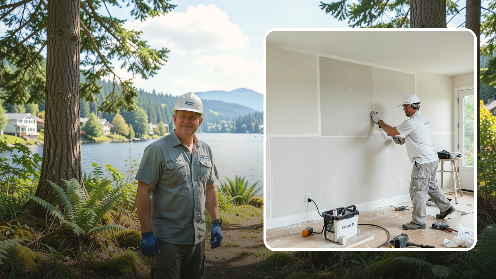 Water Damage Drywall Repair in Milton, King County, WA - Water damage drywall repair removes ruined board and restores walls after leaks or flooding.