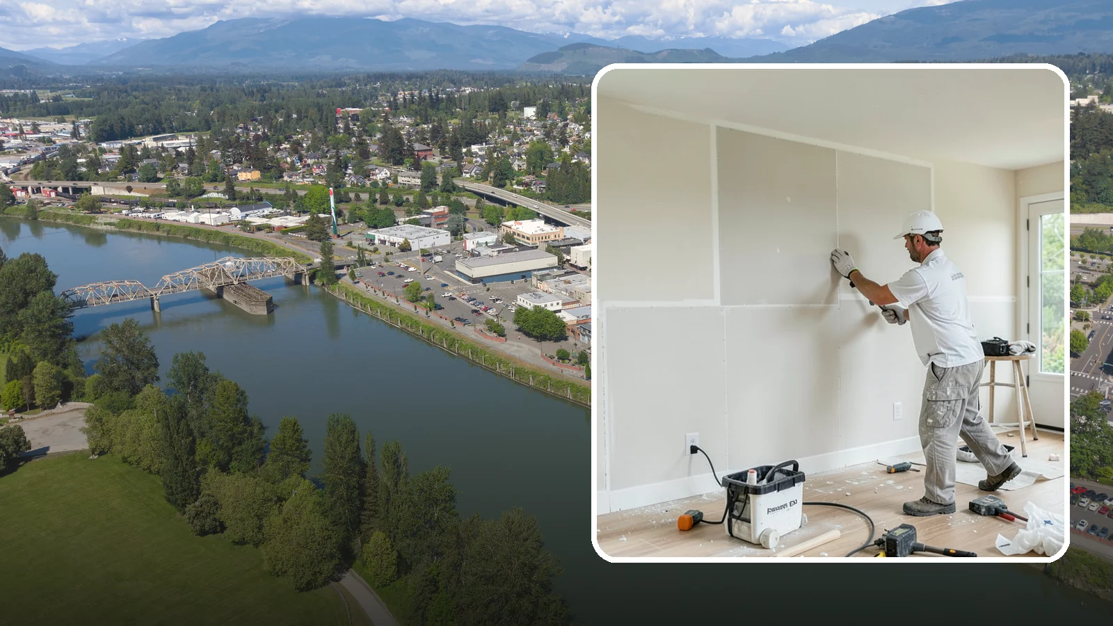 Water Damage Drywall Repair in Mount Vernon, Skagit County, WA - Water damage drywall repair removes ruined board and restores walls after leaks or flooding.