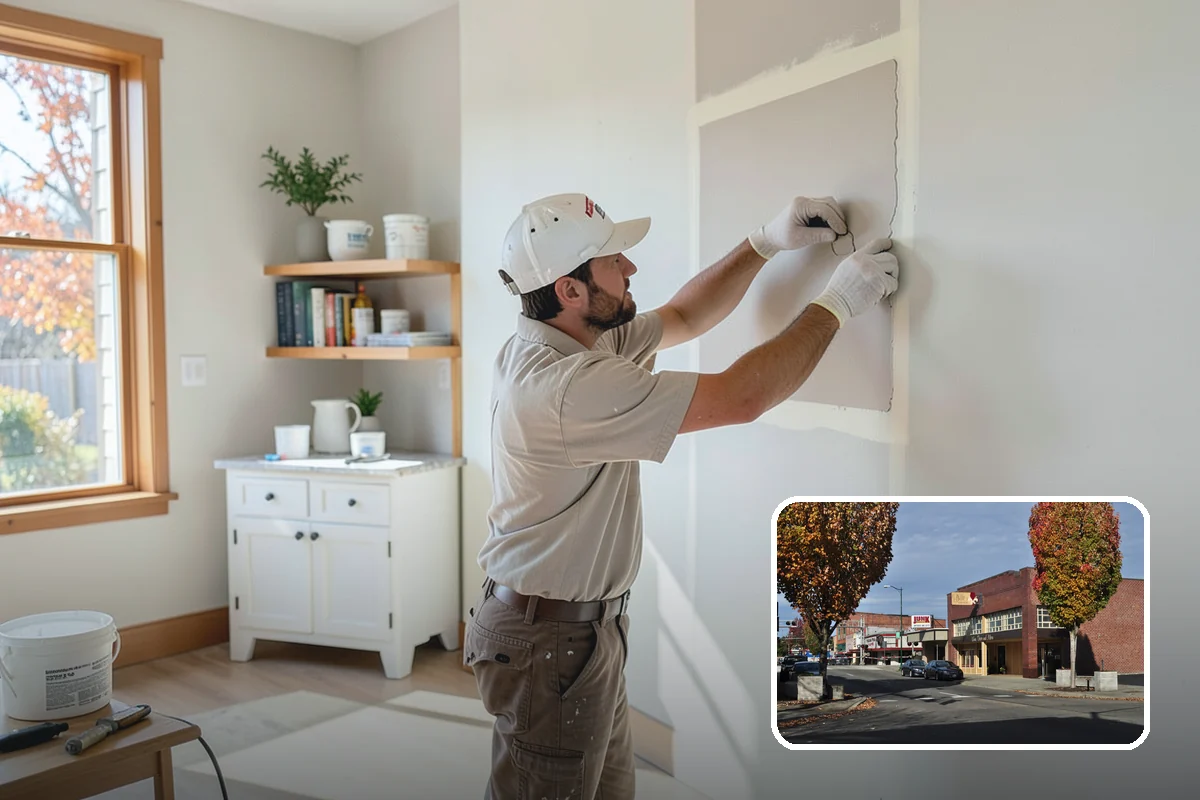 Water Damage Drywall Repair in Puyallup, Pierce County, WA - Removal of swollen, stained, or moldy board