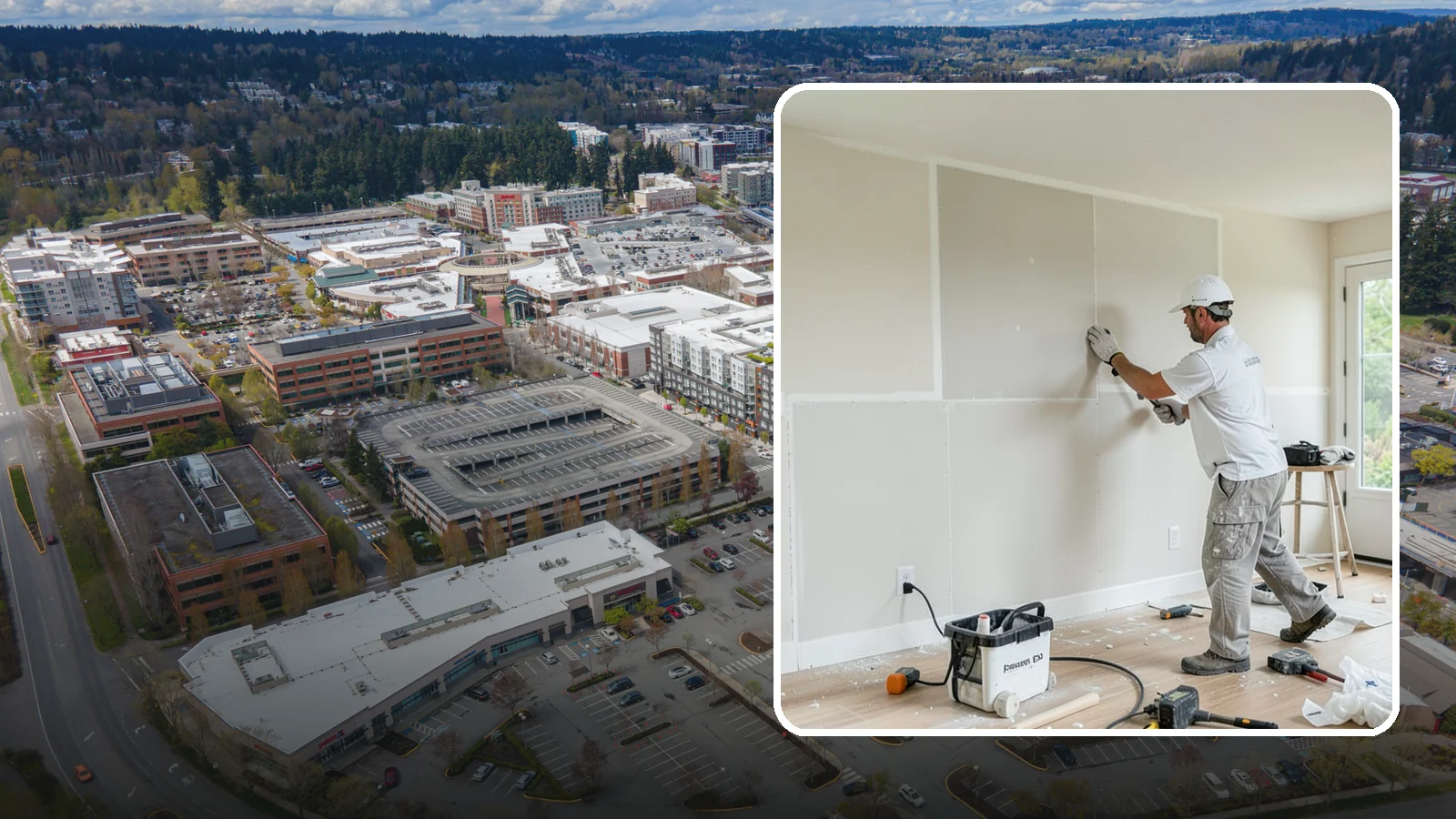 Water Damage Drywall Repair in Redmond, King County, WA - Water damage drywall repair removes ruined board and restores walls after leaks or flooding.
