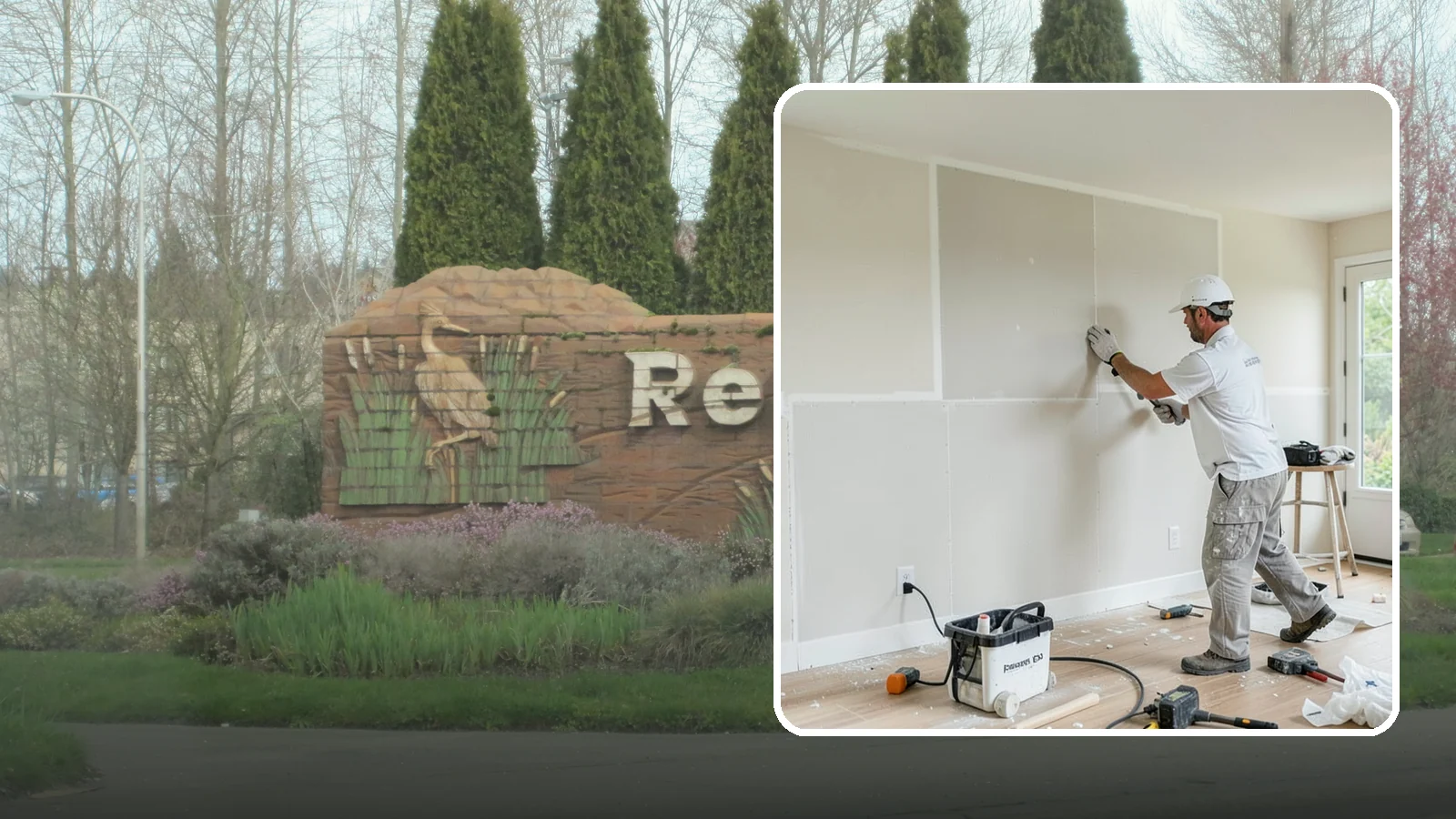Water Damage Drywall Repair in Renton, King County, WA - Water damage drywall repair removes ruined board and restores walls after leaks or flooding.
