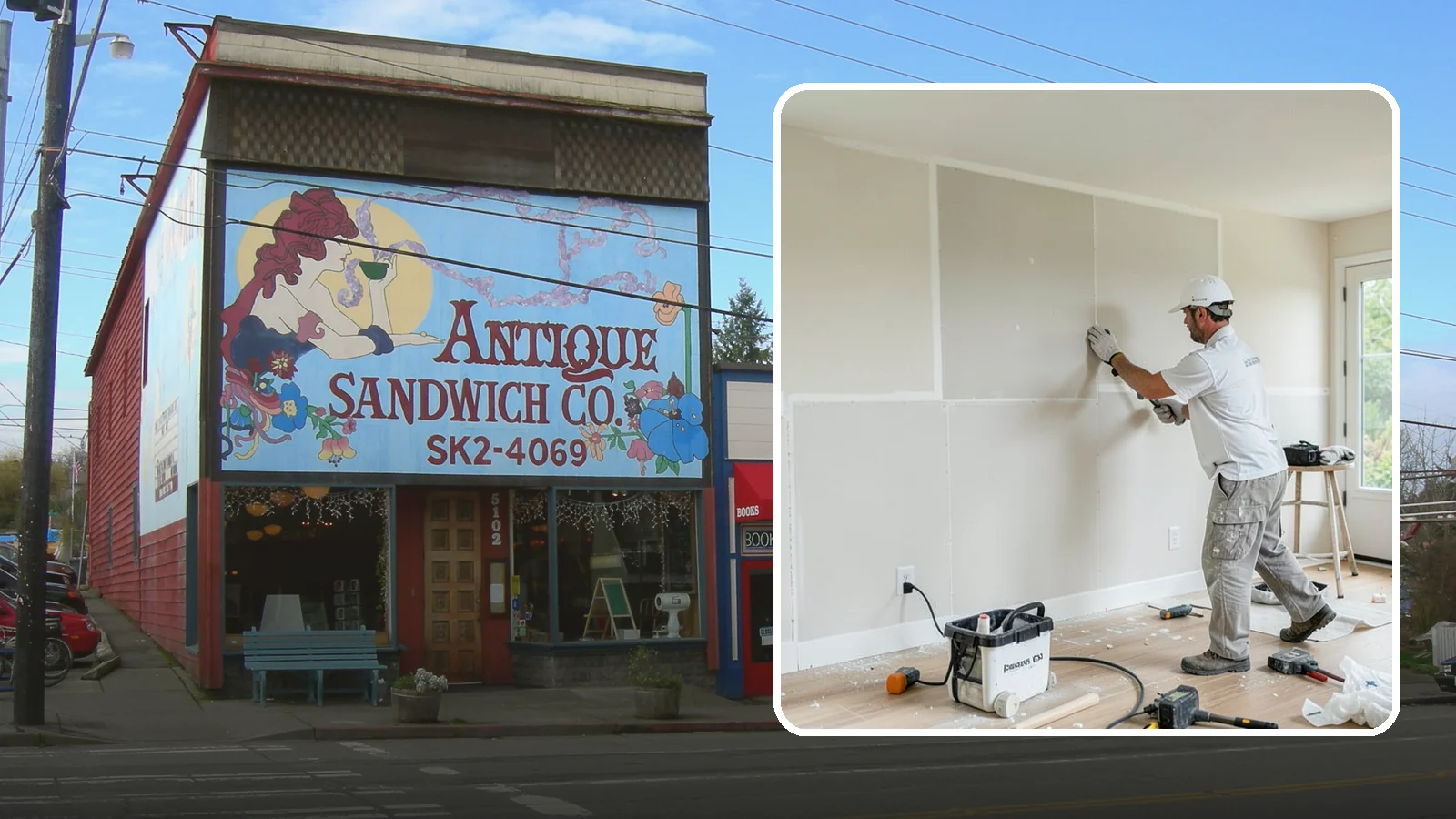 Water Damage Drywall Repair in Ruston, Pierce County, WA - Water damage drywall repair removes ruined board and restores walls after leaks or flooding.