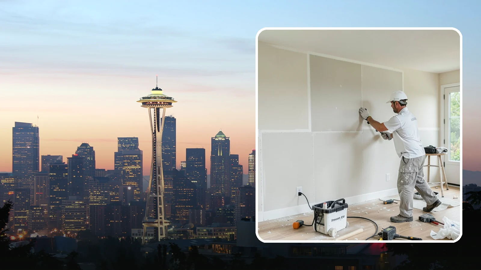 Water Damage Drywall Repair in Seattle, King County, WA - Water damage drywall repair removes ruined board and restores walls after leaks or flooding.