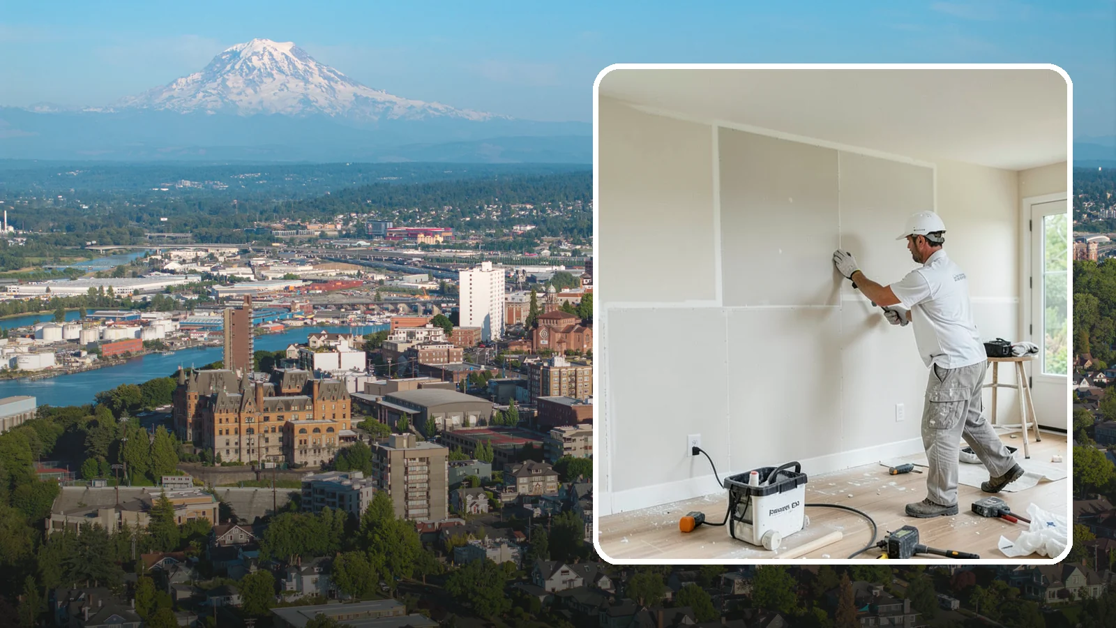 Water Damage Drywall Repair in Tacoma, Pierce County, WA - Water damage drywall repair removes ruined board and restores walls after leaks or flooding.