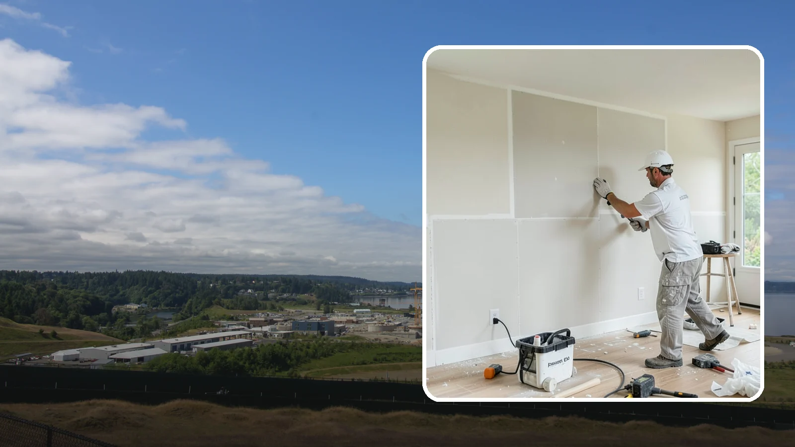 Water Damage Drywall Repair in University Place, Pierce County, WA - Water damage drywall repair removes ruined board and restores walls after leaks or flooding.
