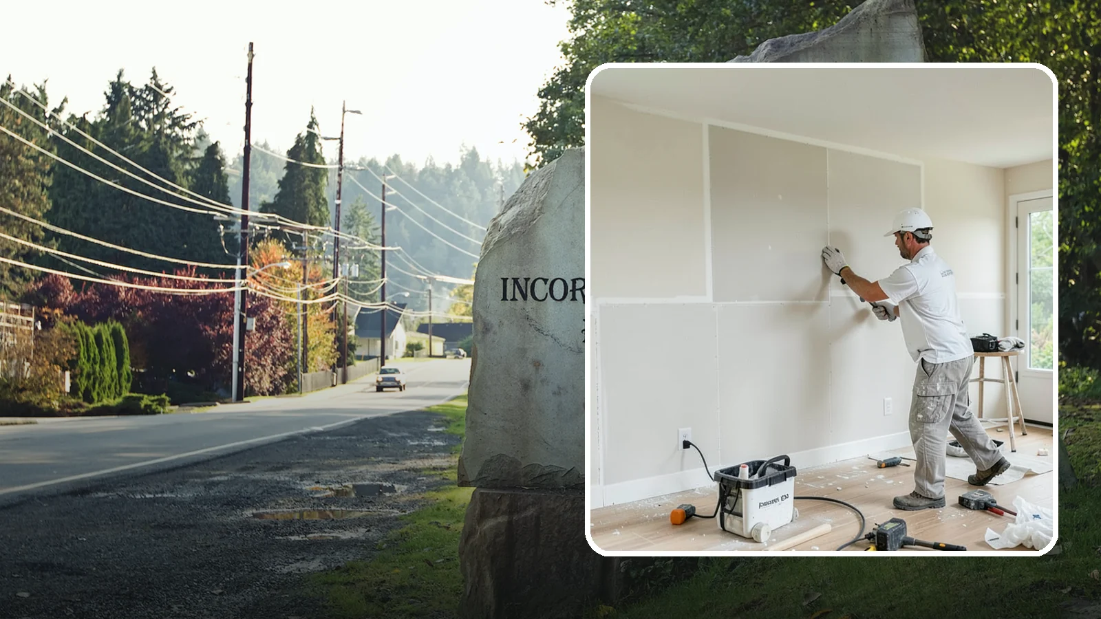 Water Damage Drywall Repair in Wilkeson, Pierce County, WA - Water damage drywall repair removes ruined board and restores walls after leaks or flooding.