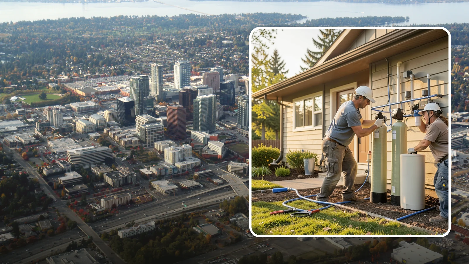 Water Filtration Installation in Bellevue, King County, WA - We install whole-house and point-of-use water filtration and softening systems for cleaner, better-tasting water.