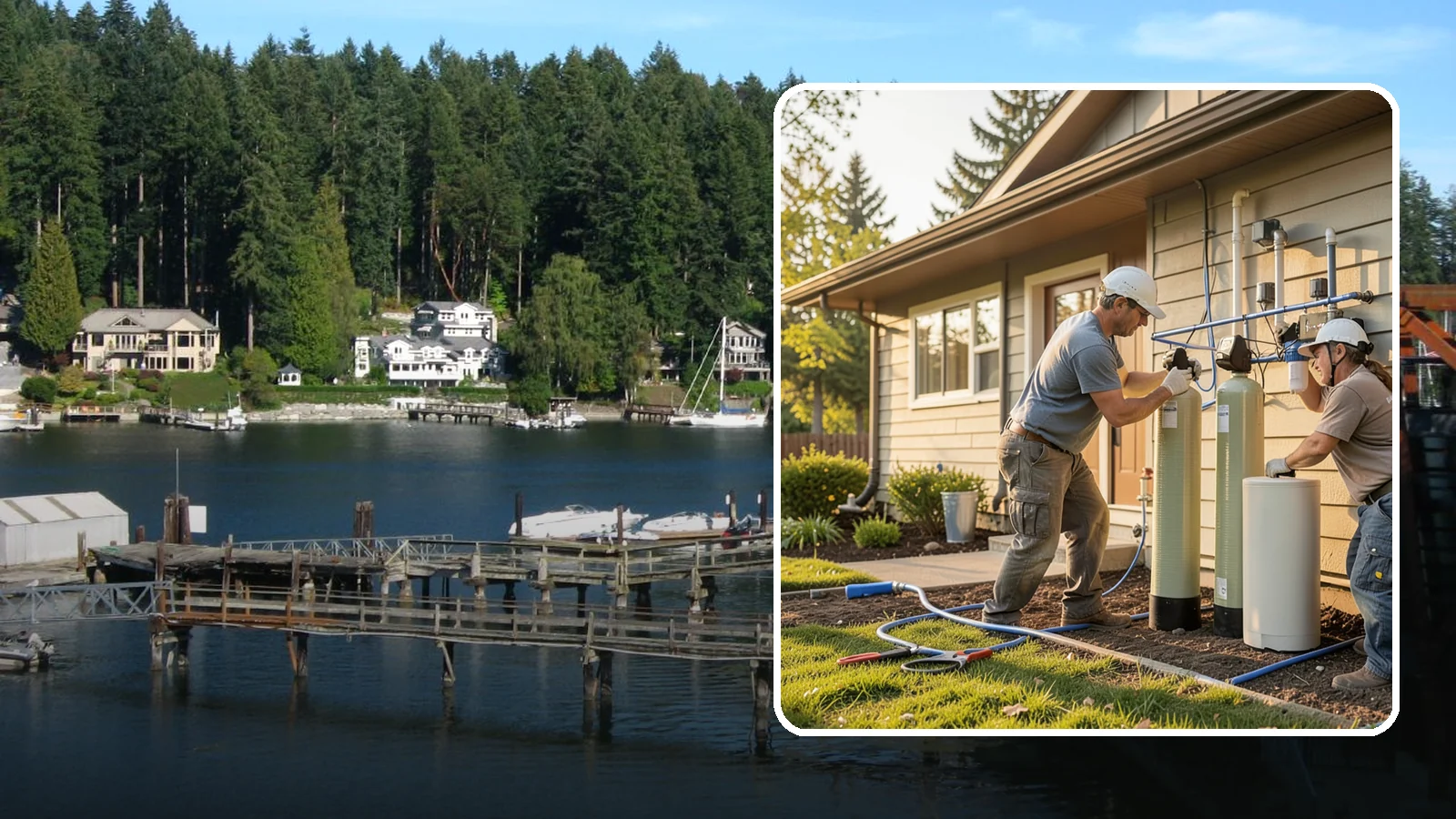 Water Filtration Installation in Gig Harbor, Pierce County, WA - We install whole-house and point-of-use water filtration and softening systems for cleaner, better-tasting water.