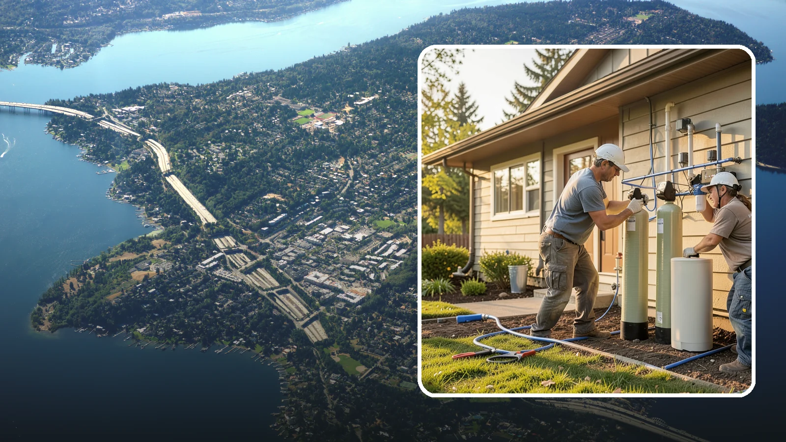 Water Filtration Installation in Mercer Island, King County, WA - We install whole-house and point-of-use water filtration and softening systems for cleaner, better-tasting water.
