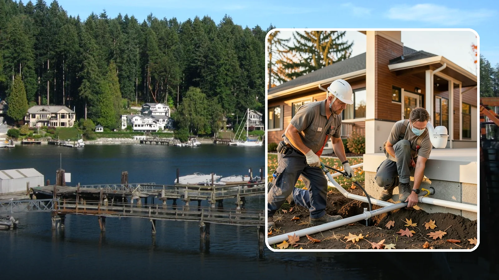 Water Line Installation in Gig Harbor, Pierce County, WA - We install or replace the main water service line that carries water from the meter into your home.