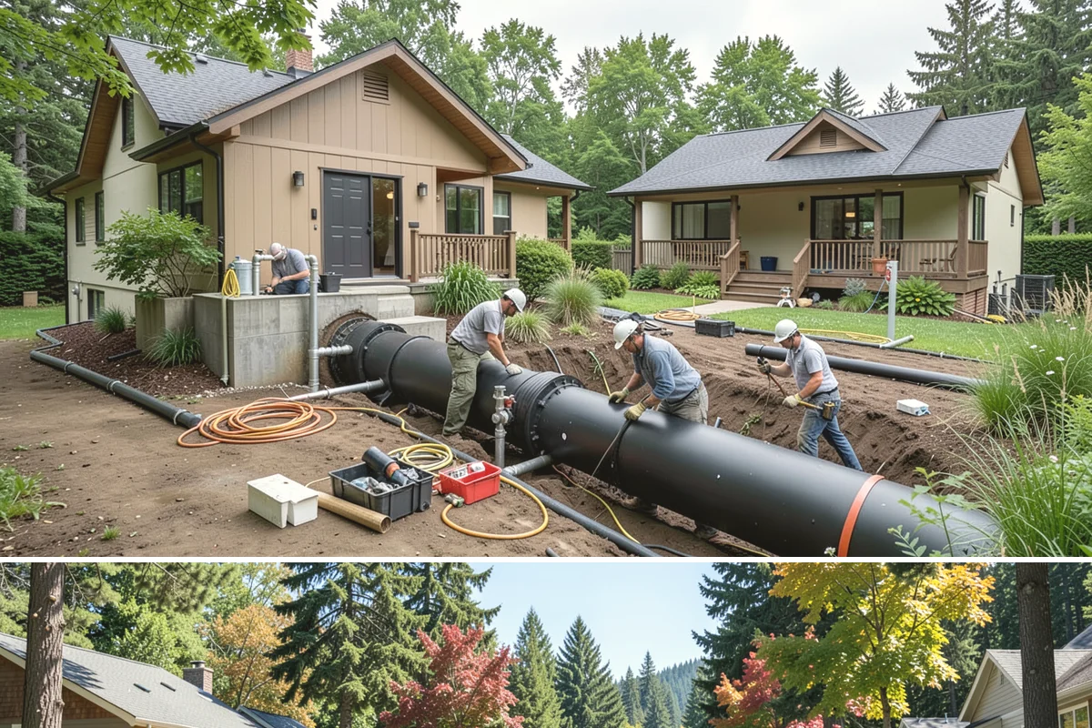 Water Line Installation in Orting, Pierce County, WA - Dry-season ground is easier and cleaner to excavate, so late spring through early fall is the ideal window for trenching.