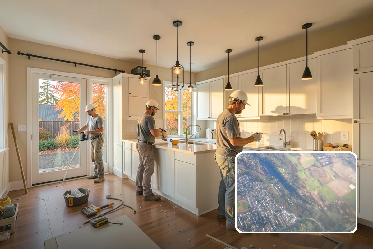 Waterfall Countertop Installation in Algona, King County, WA - A bold, continuous vertical design line