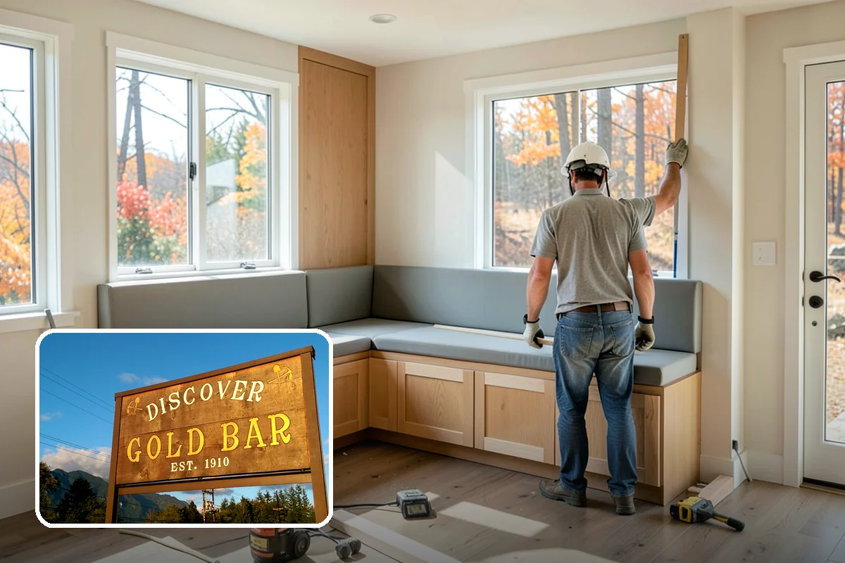 Waterfall Countertop Installation in Gold Bar, Snohomish County, WA - A bold, continuous vertical design line