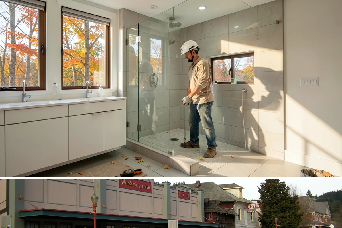Waterfall Countertop Installation in Issaquah, King County, WA - Waterfall countertops install indoors year-round, so the PNW climate never delays your island upgrade.