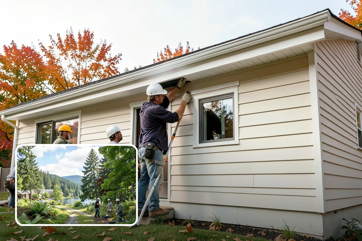 Waterfall Countertop Installation in Lake Forest Park, King County, WA - A bold, continuous vertical design line