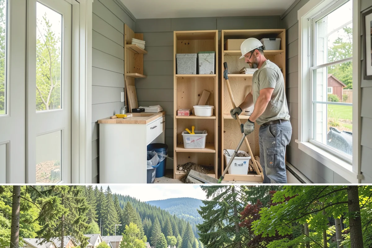 Waterfall Countertop Installation in Lake Forest Park, King County, WA - Waterfall countertops install indoors year-round, so the PNW climate never delays your island upgrade.