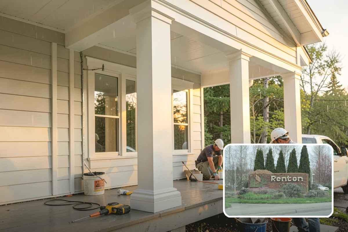 Waterfall Countertop Installation in Renton, King County, WA - A bold, continuous vertical design line