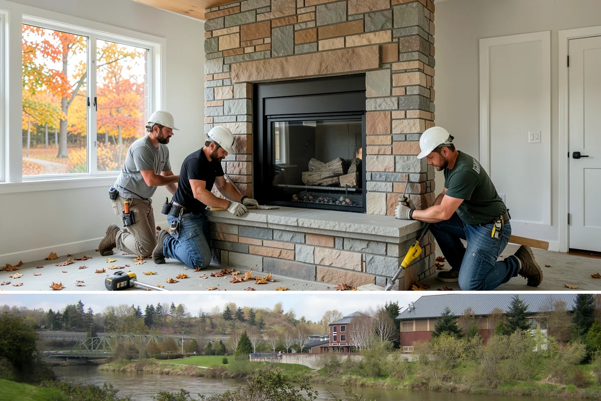 Waterfall Countertop Installation in Tukwila, King County, WA - Waterfall countertops install indoors year-round, so the PNW climate never delays your island upgrade.