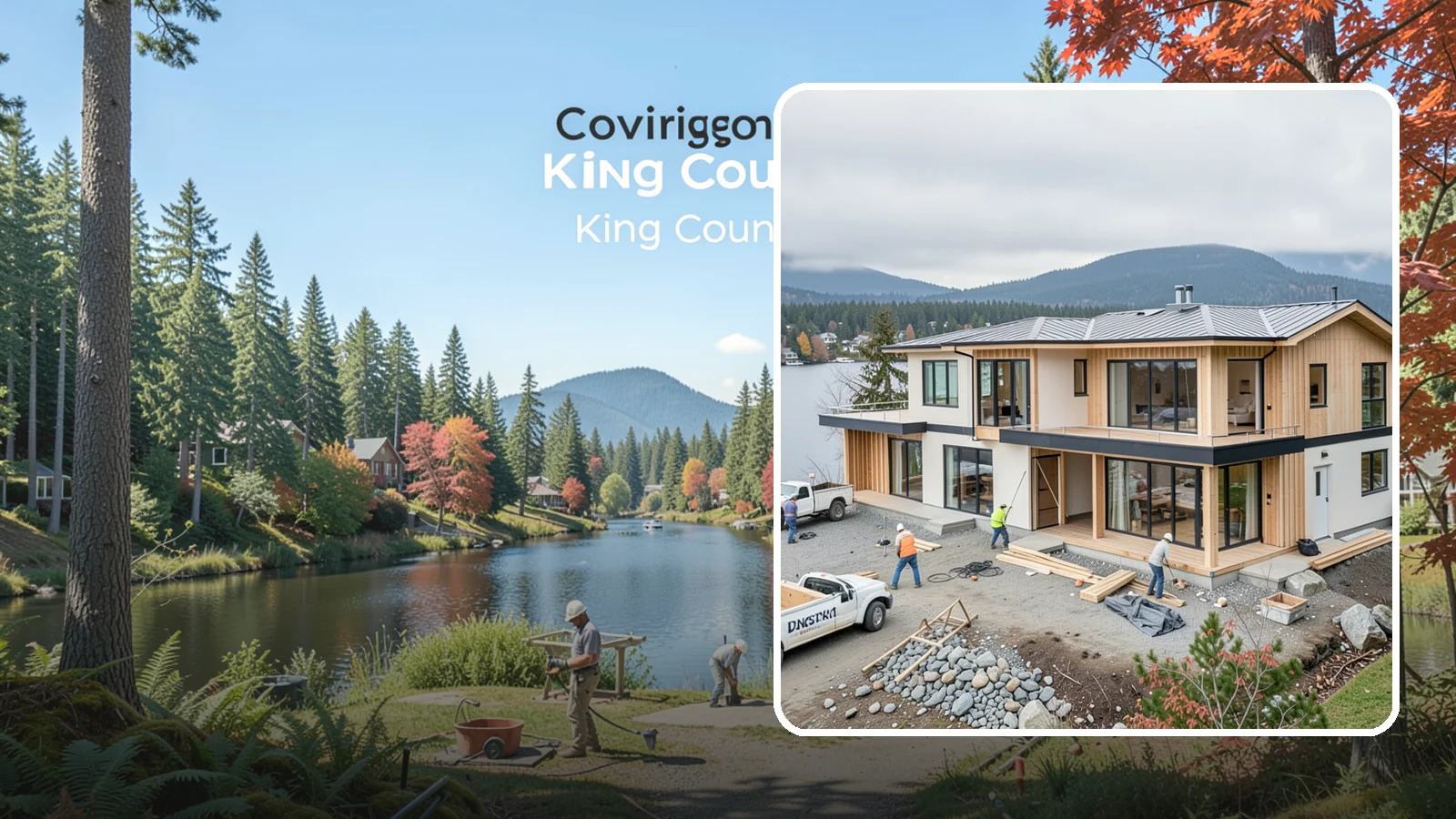 Waterfront Home Construction in Covington, King County, WA - Custom homes engineered for shoreline lots along Puget Sound, lakes, and rivers.