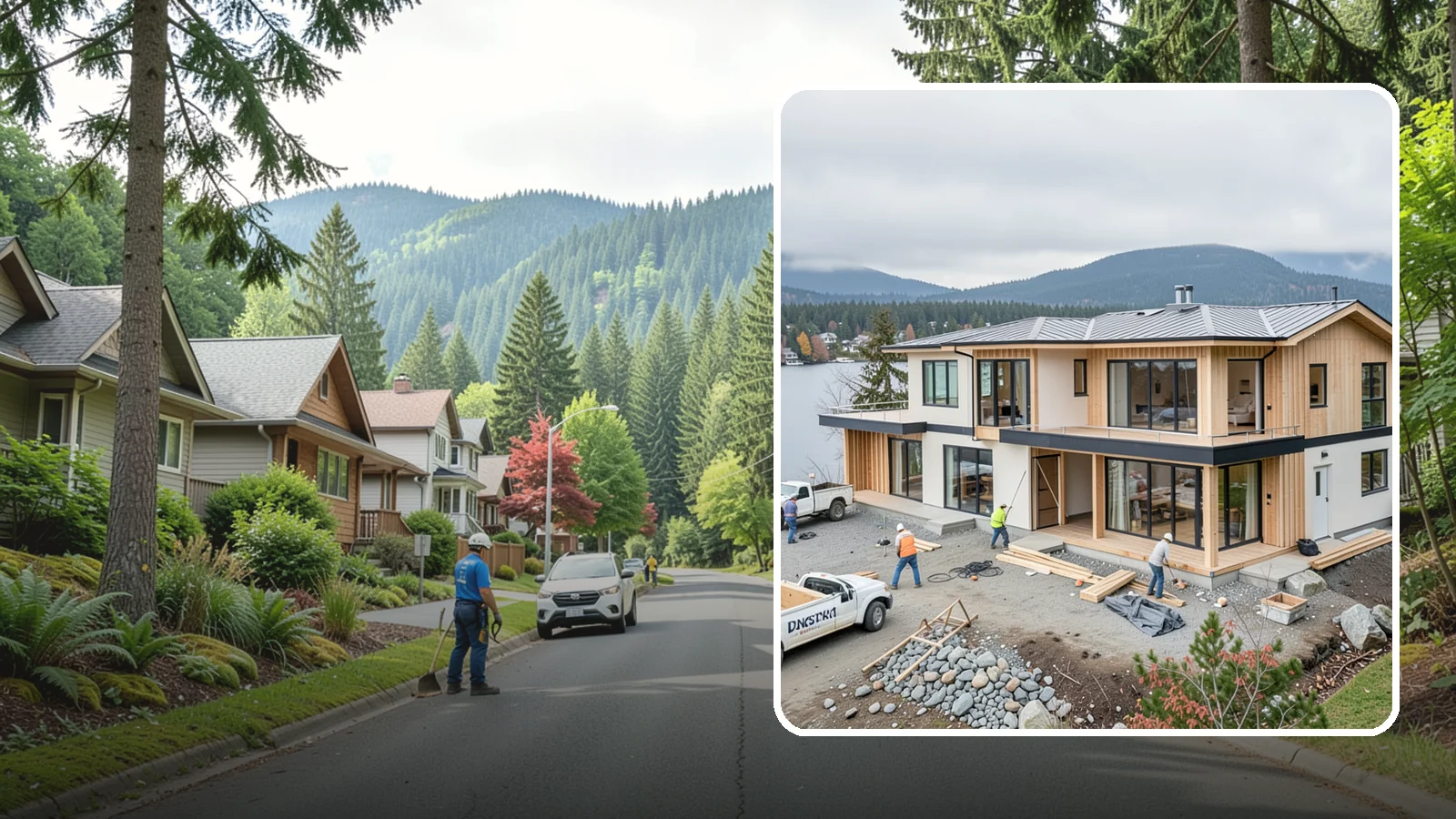 Waterfront Home Construction in Darrington, Snohomish County, WA - Custom homes engineered for shoreline lots along Puget Sound, lakes, and rivers.