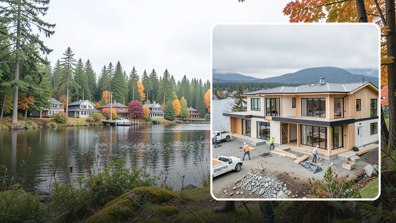 Waterfront Home Construction in La Conner, Skagit County, WA - Custom homes engineered for shoreline lots along Puget Sound, lakes, and rivers.