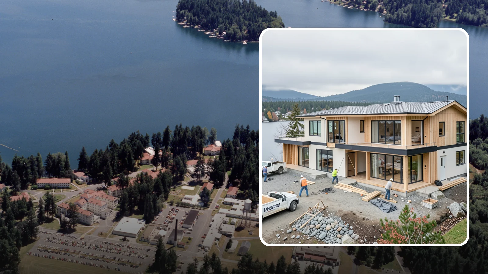 Waterfront Home Construction in Lakewood, Pierce County, WA - Custom homes engineered for shoreline lots along Puget Sound, lakes, and rivers.