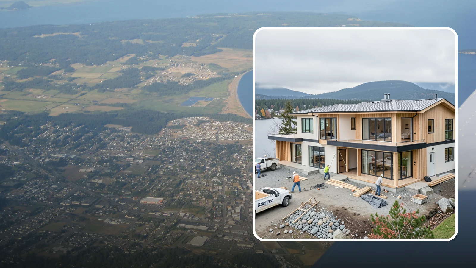 Waterfront Home Construction in Oak Harbor, Island County, WA - Custom homes engineered for shoreline lots along Puget Sound, lakes, and rivers.