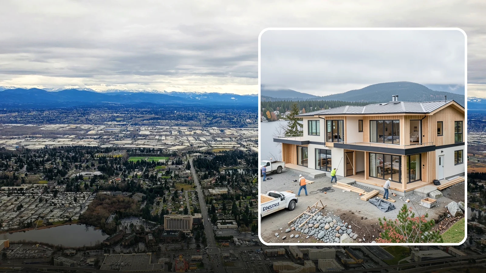 Waterfront Home Construction in SeaTac, King County, WA - Custom homes engineered for shoreline lots along Puget Sound, lakes, and rivers.