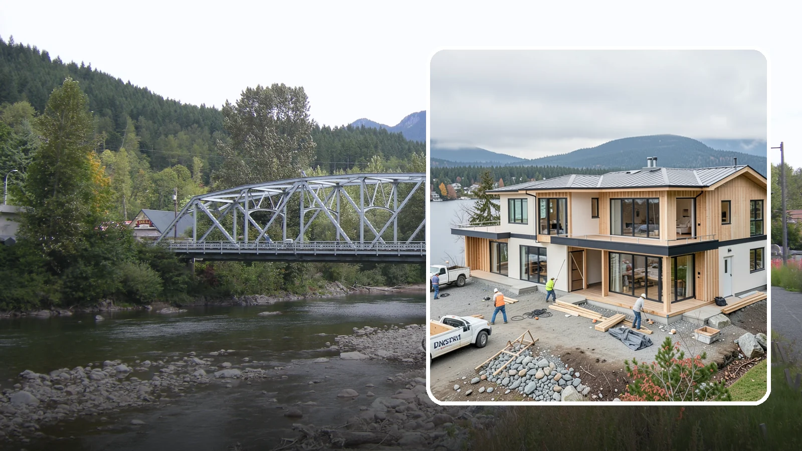 Waterfront Home Construction in Skykomish, King County, WA - Custom homes engineered for shoreline lots along Puget Sound, lakes, and rivers.