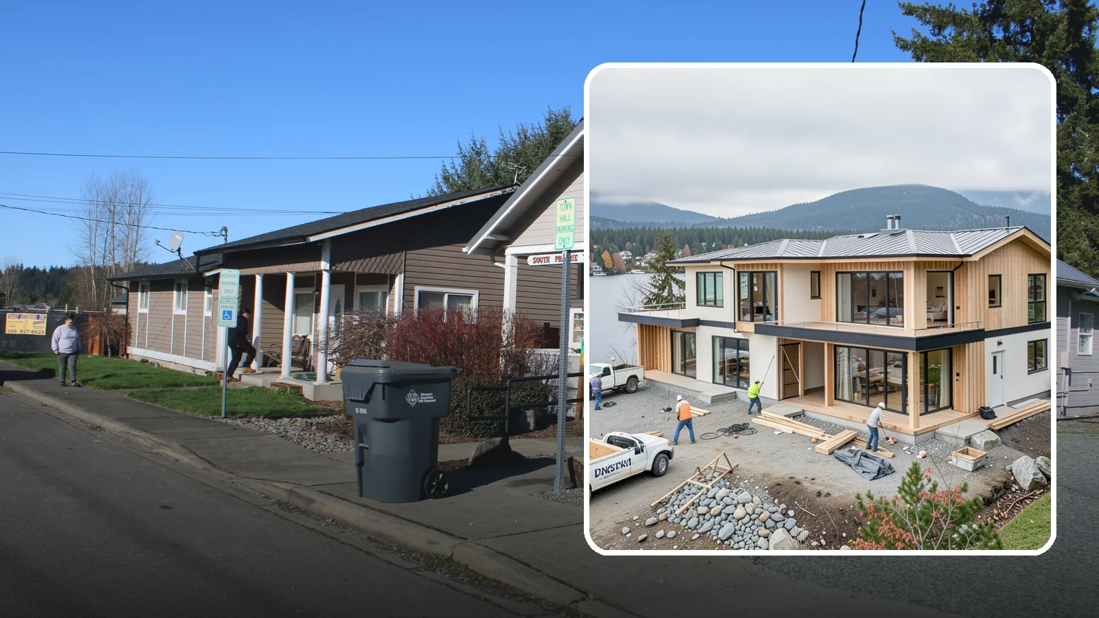 Waterfront Home Construction in South Prairie, Pierce County, WA - Custom homes engineered for shoreline lots along Puget Sound, lakes, and rivers.