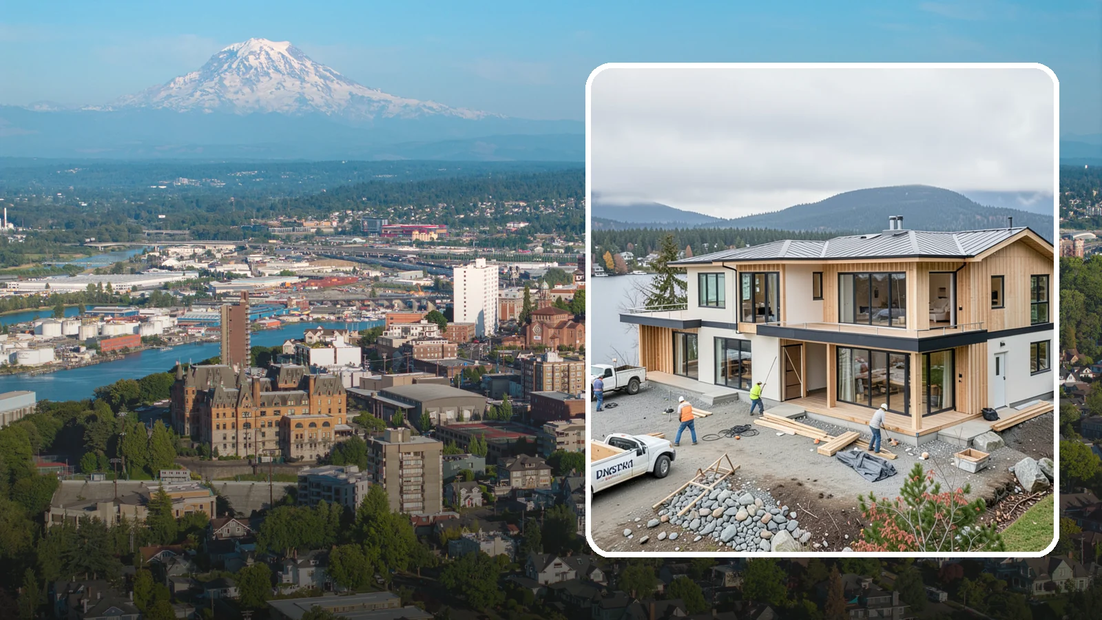 Waterfront Home Construction in Tacoma, Pierce County, WA - Custom homes engineered for shoreline lots along Puget Sound, lakes, and rivers.