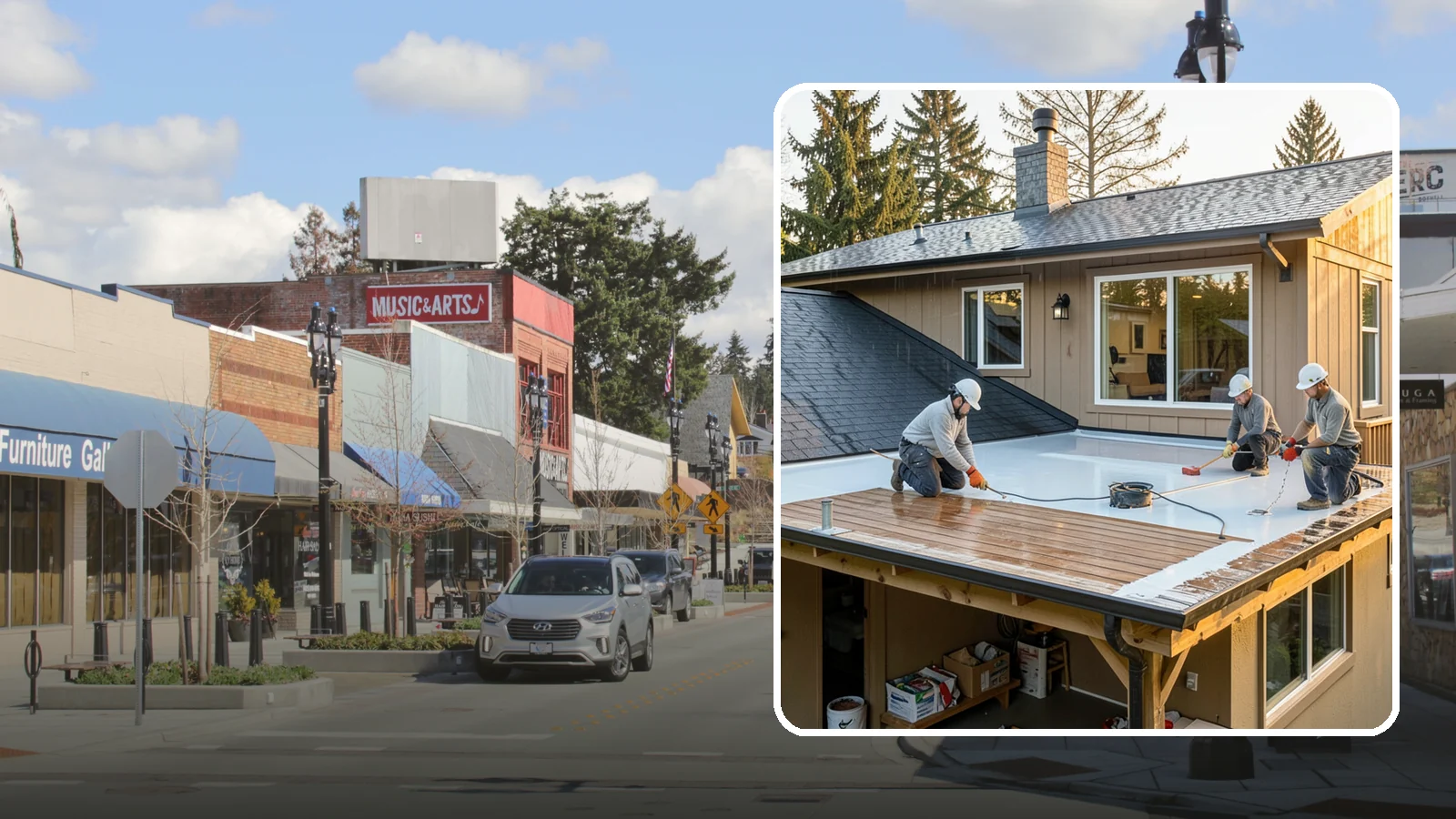 Waterproof Deck Coating in Bothell, King County, WA - Waterproof deck coating that seals surfaces and protects the living space below from rain.