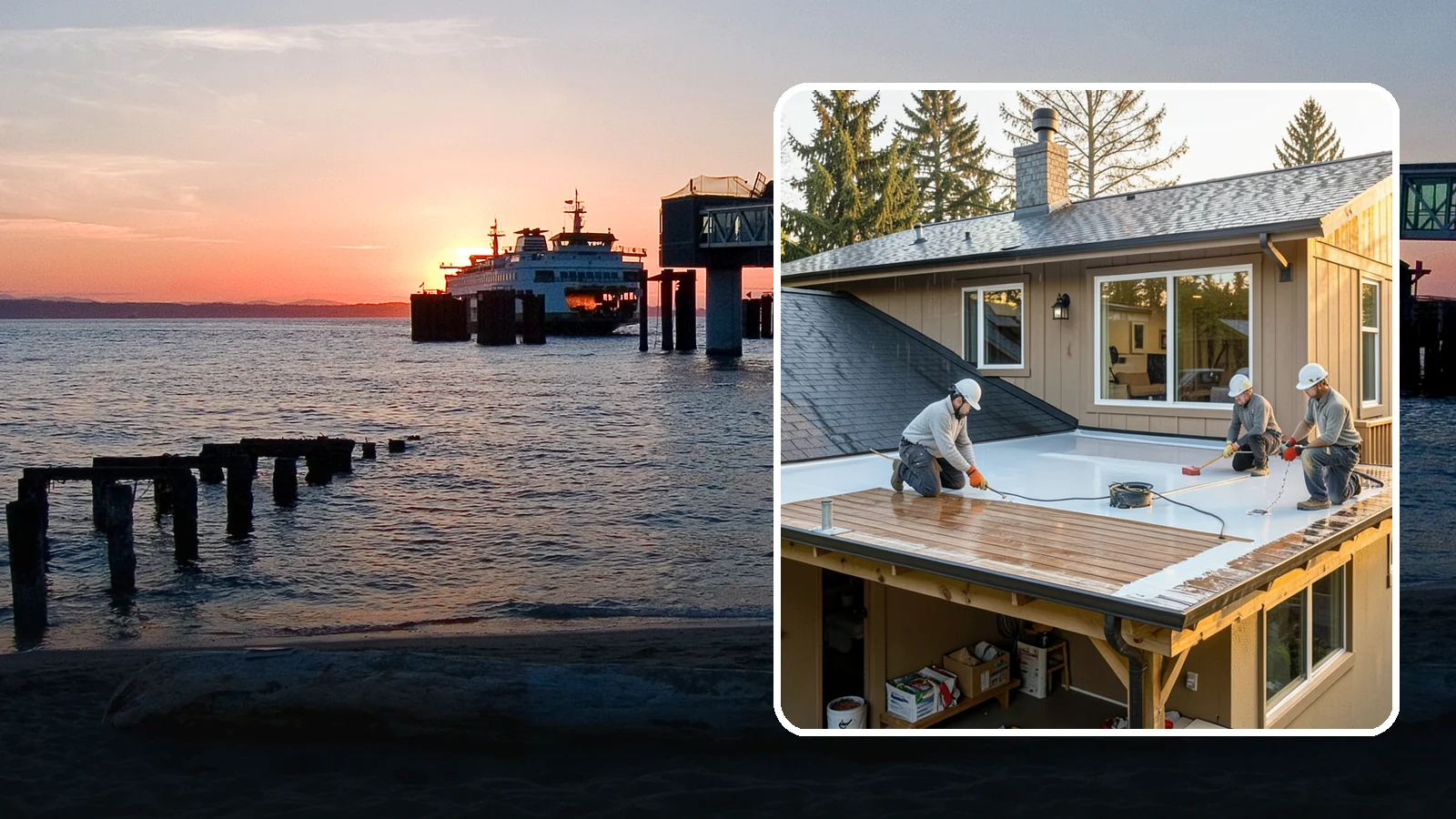 Waterproof Deck Coating in Edmonds, Snohomish County, WA - Waterproof deck coating that seals surfaces and protects the living space below from rain.