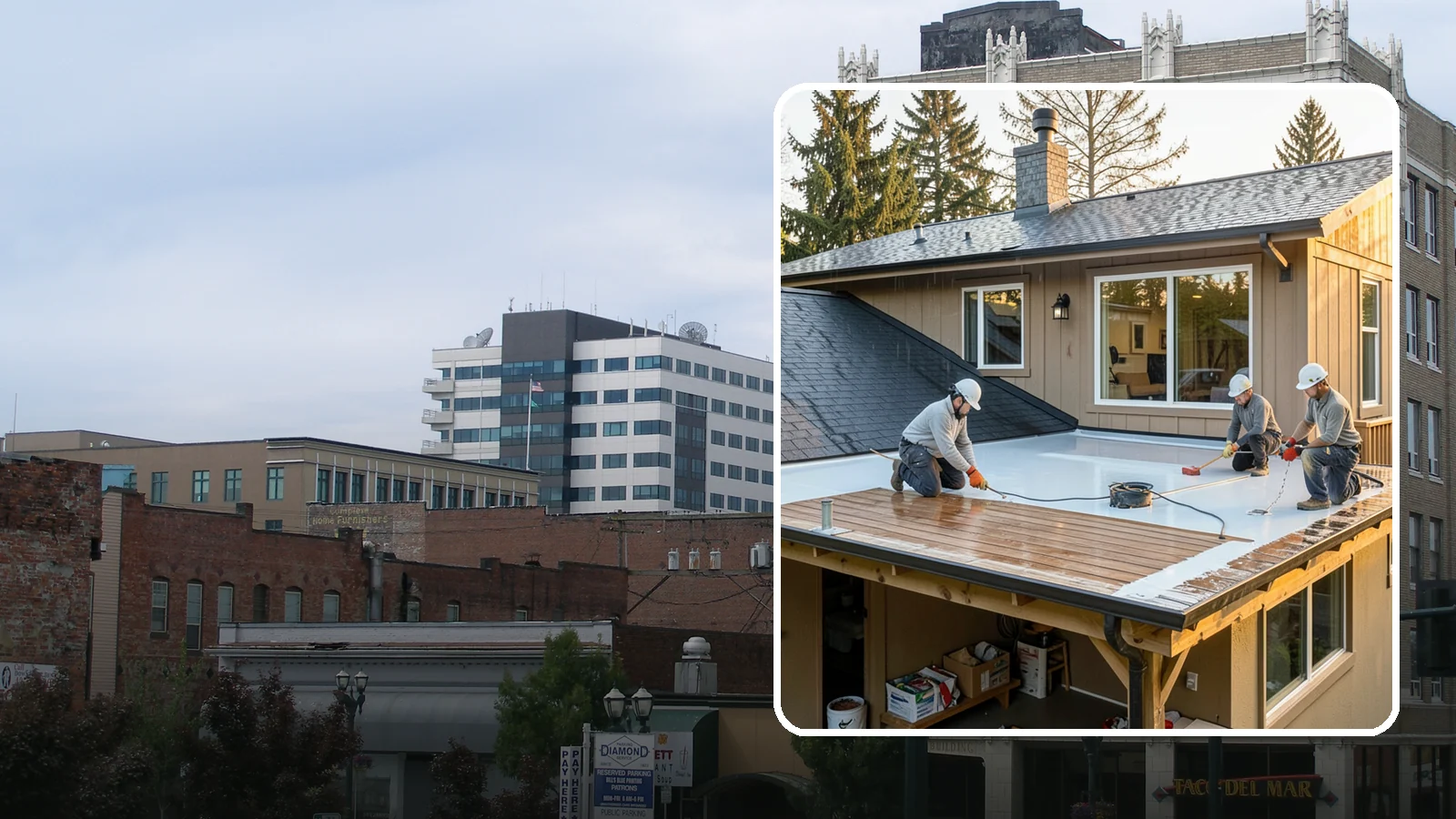 Waterproof Deck Coating in Everett, Snohomish County, WA - Waterproof deck coating that seals surfaces and protects the living space below from rain.