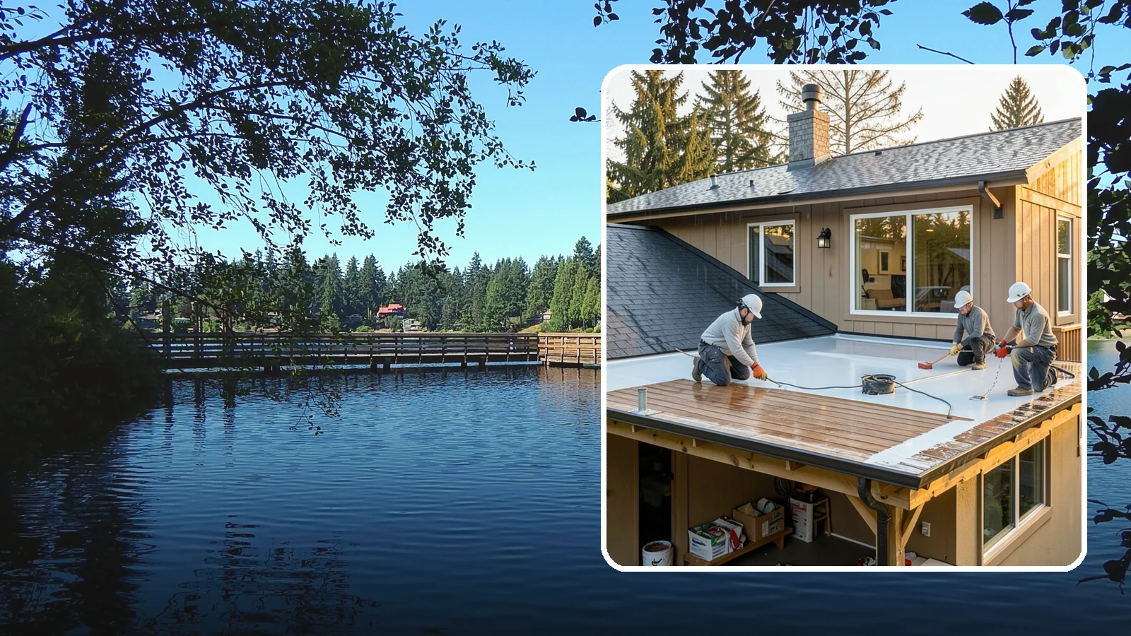 Waterproof Deck Coating in Federal Way, King County, WA - Waterproof deck coating that seals surfaces and protects the living space below from rain.