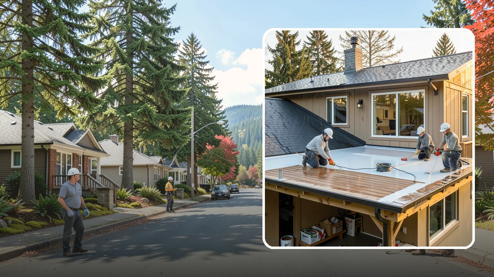 Waterproof Deck Coating in Hunts Point, King County, WA - Waterproof deck coating that seals surfaces and protects the living space below from rain.
