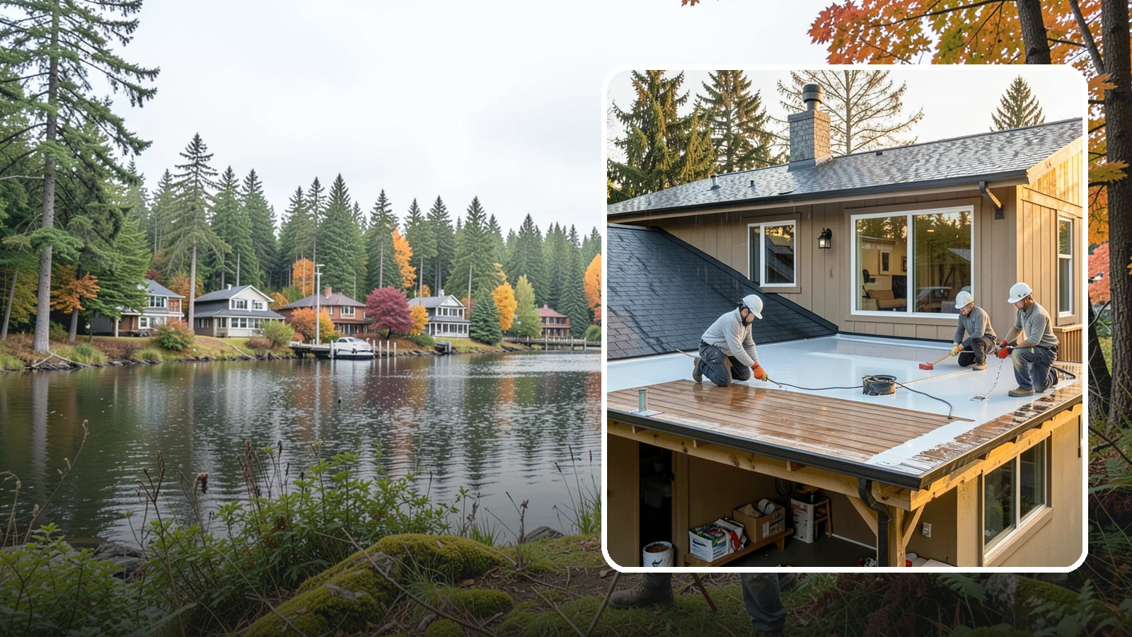 Waterproof Deck Coating in La Conner, Skagit County, WA - Waterproof deck coating that seals surfaces and protects the living space below from rain.