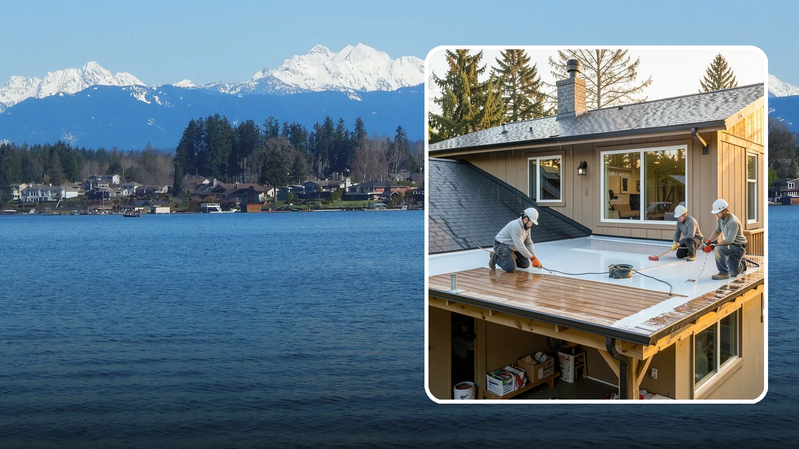 Waterproof Deck Coating in Lake Stevens, Snohomish County, WA - Waterproof deck coating that seals surfaces and protects the living space below from rain.