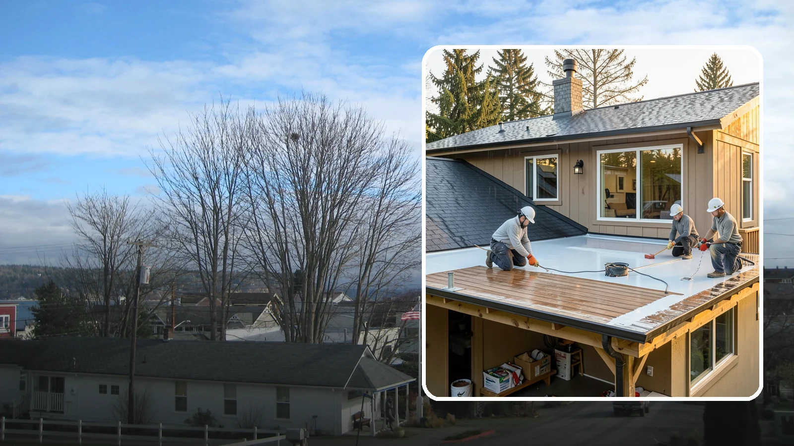 Waterproof Deck Coating in Langley, Island County, WA - Waterproof deck coating that seals surfaces and protects the living space below from rain.