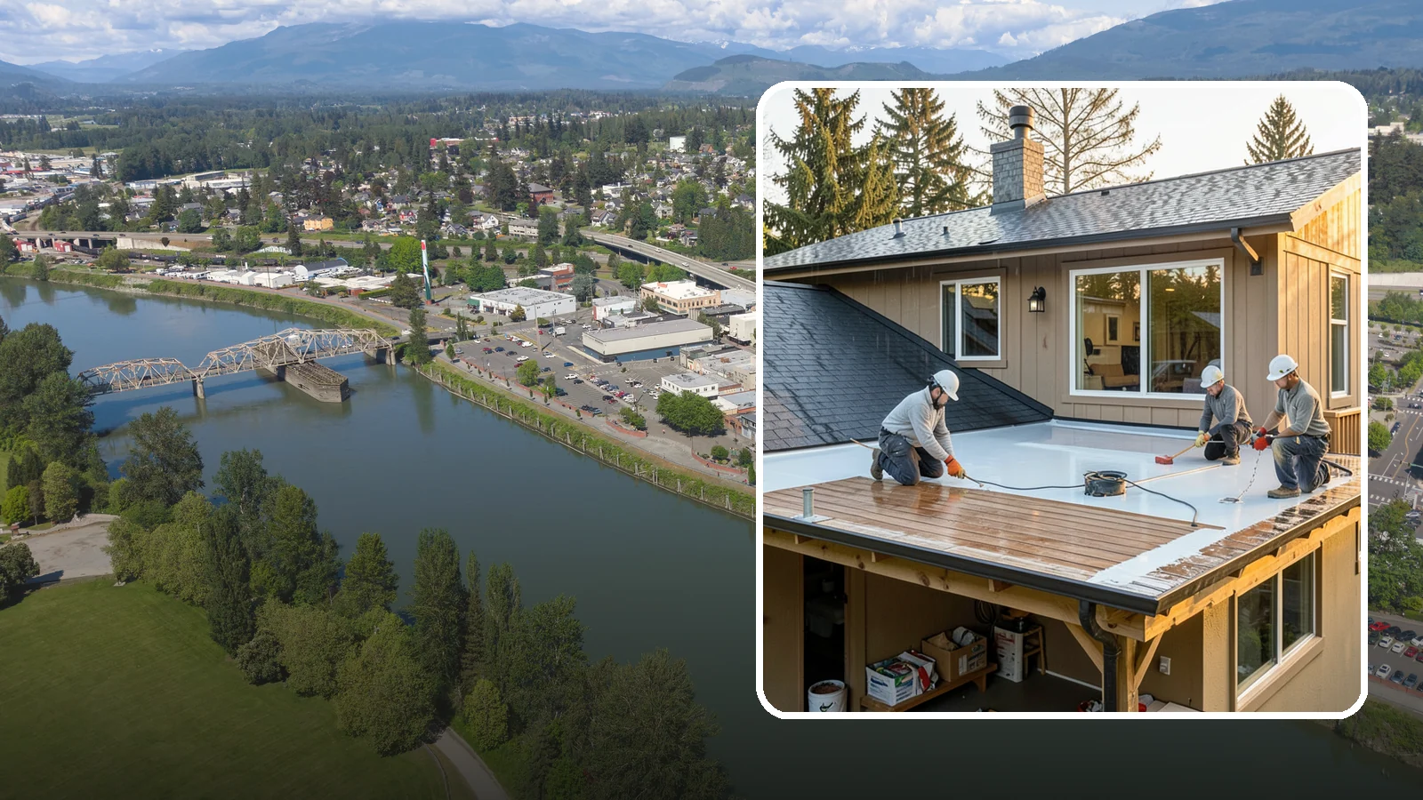 Waterproof Deck Coating in Mount Vernon, Skagit County, WA - Waterproof deck coating that seals surfaces and protects the living space below from rain.