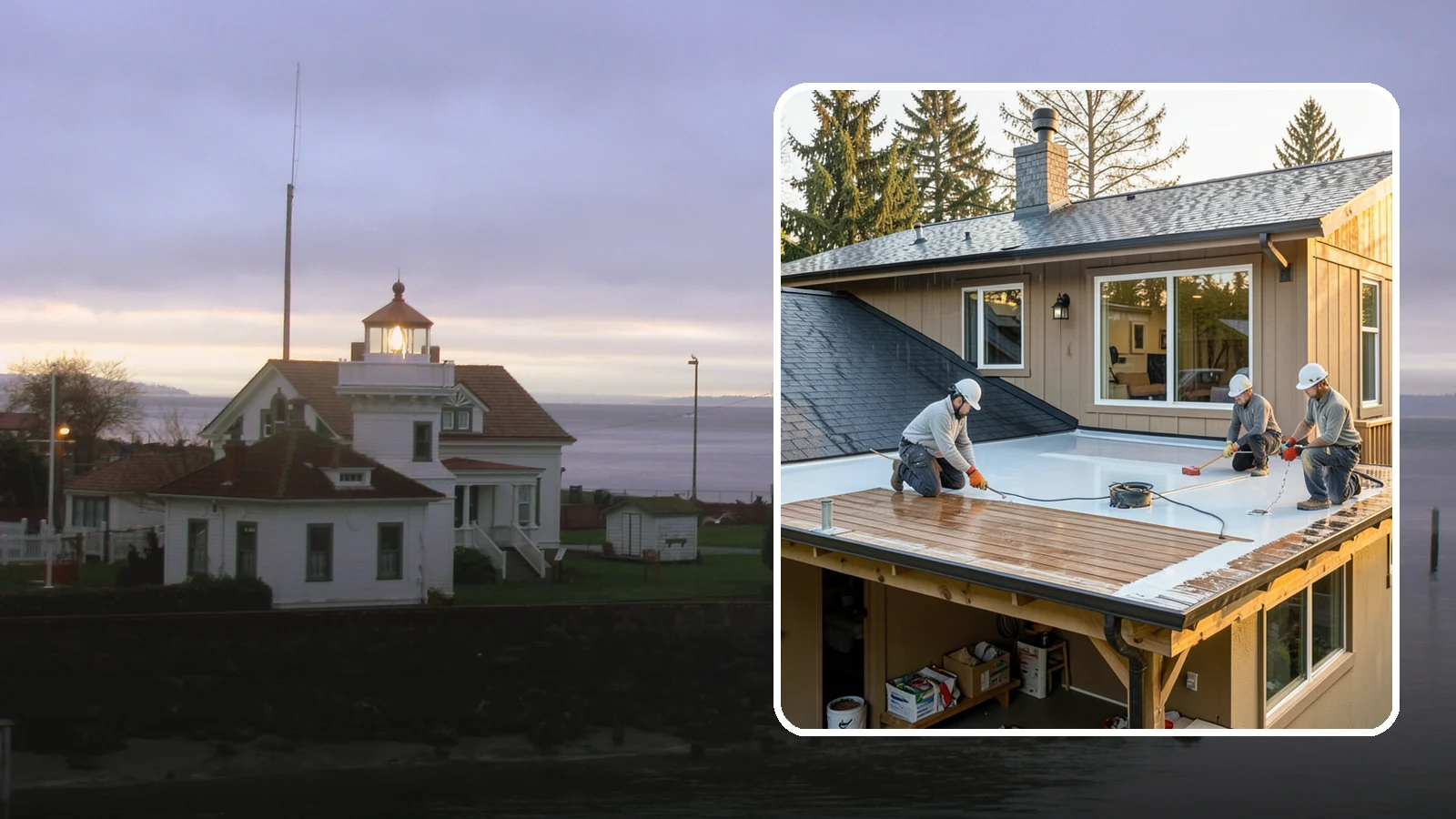 Waterproof Deck Coating in Mukilteo, Snohomish County, WA - Waterproof deck coating that seals surfaces and protects the living space below from rain.