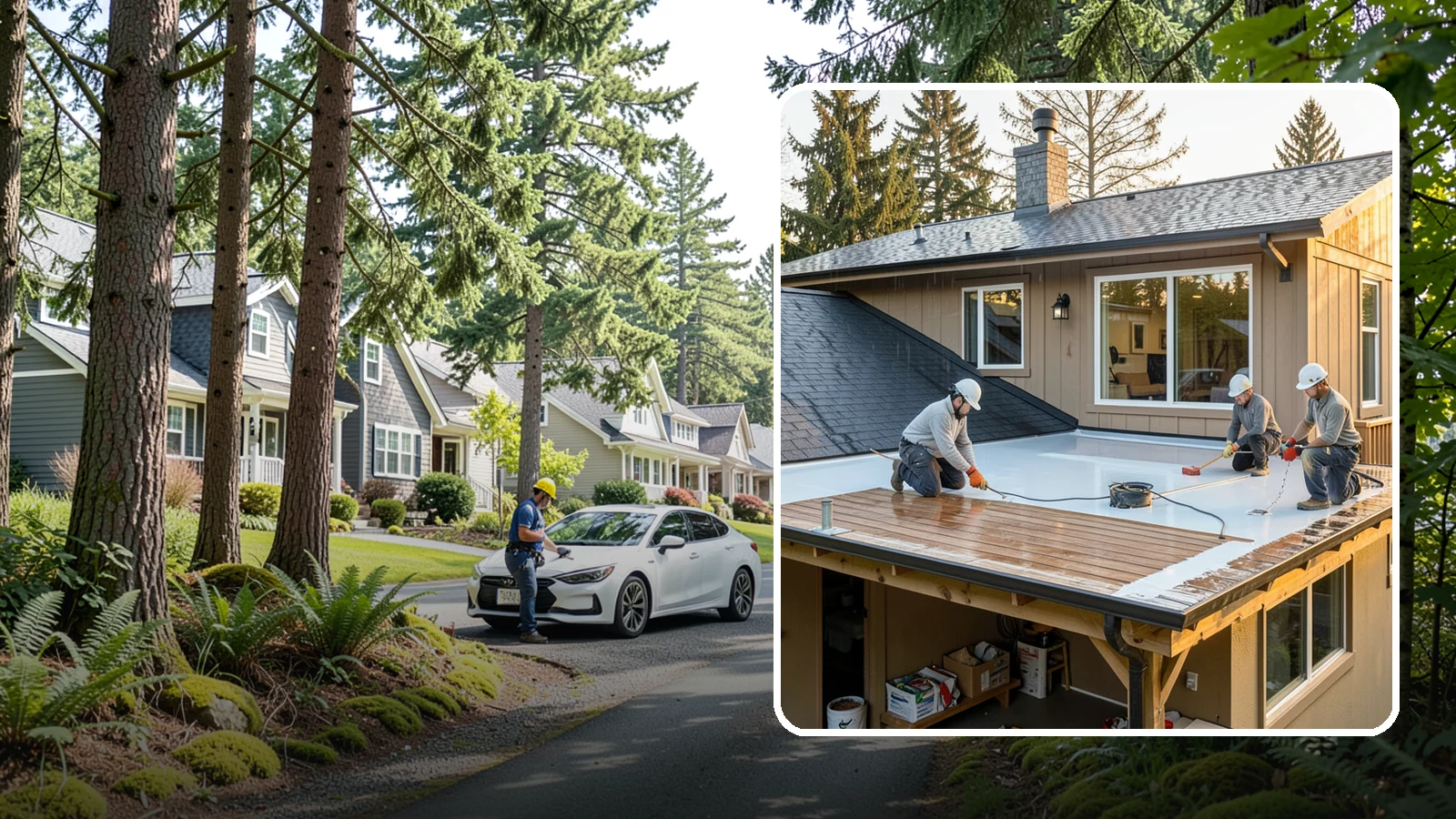 Waterproof Deck Coating in Normandy Park, King County, WA - Waterproof deck coating that seals surfaces and protects the living space below from rain.