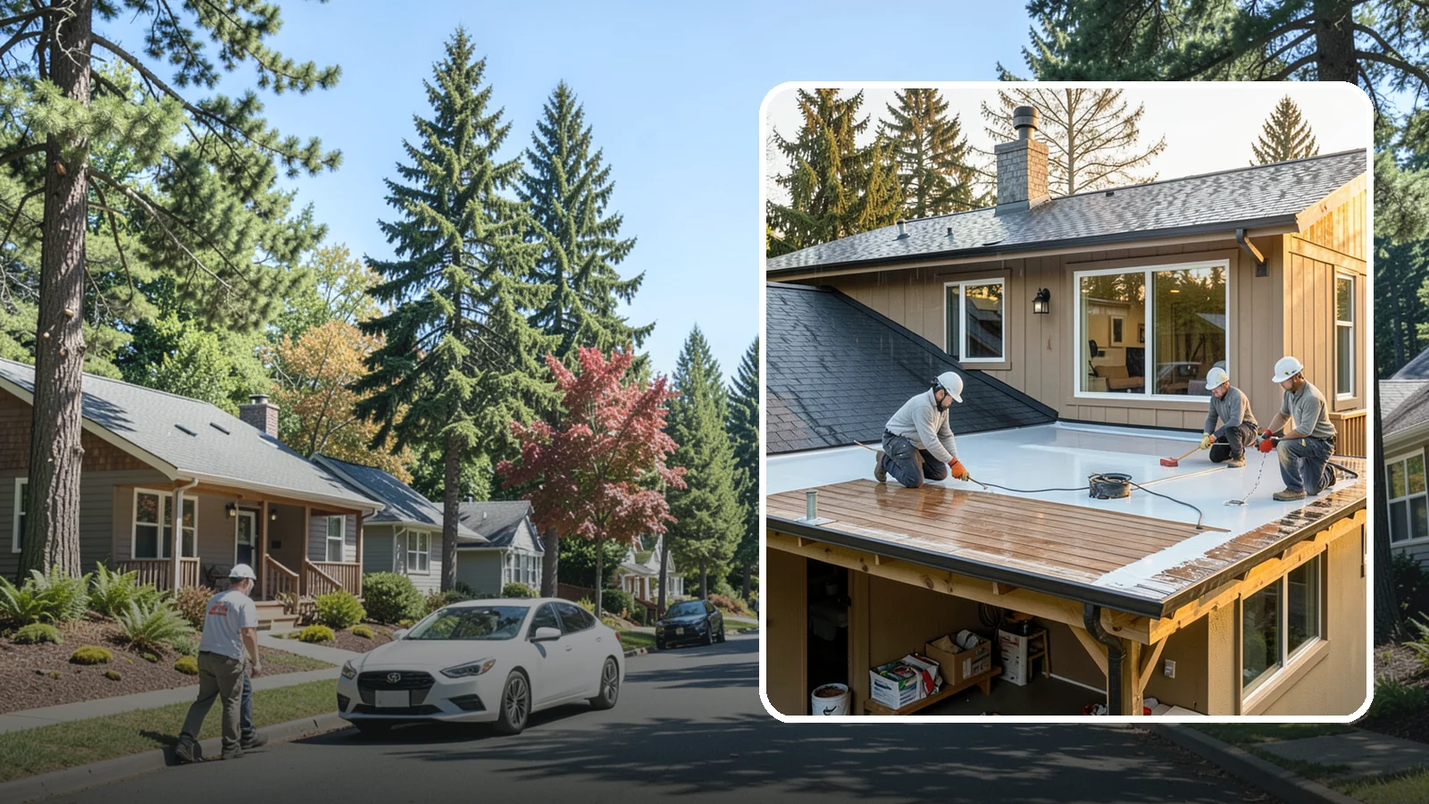 Waterproof Deck Coating in Orting, Pierce County, WA - Waterproof deck coating that seals surfaces and protects the living space below from rain.