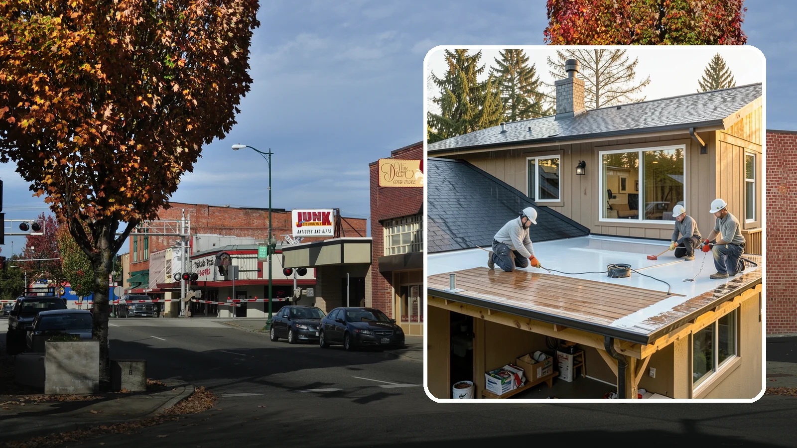 Waterproof Deck Coating in Puyallup, Pierce County, WA - Waterproof deck coating that seals surfaces and protects the living space below from rain.