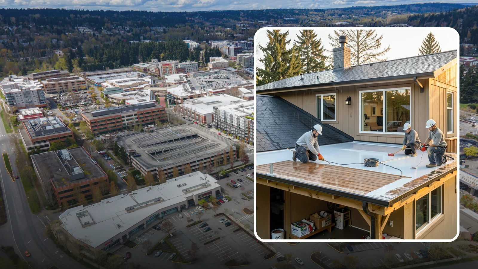 Waterproof Deck Coating in Redmond, King County, WA - Waterproof deck coating that seals surfaces and protects the living space below from rain.