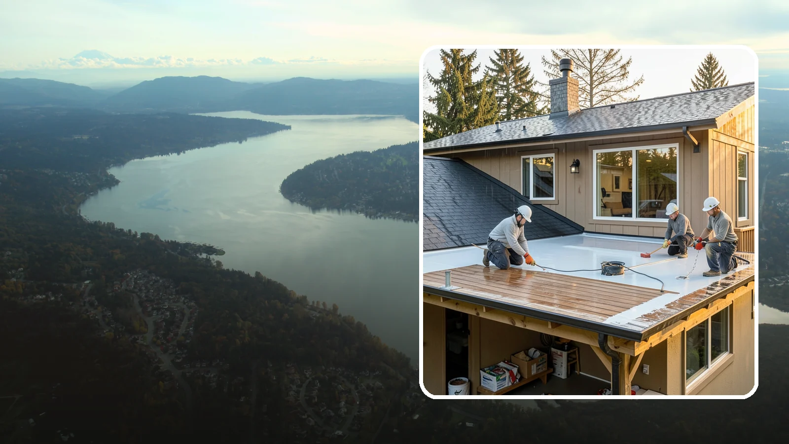 Waterproof Deck Coating in Sammamish, King County, WA - Waterproof deck coating that seals surfaces and protects the living space below from rain.
