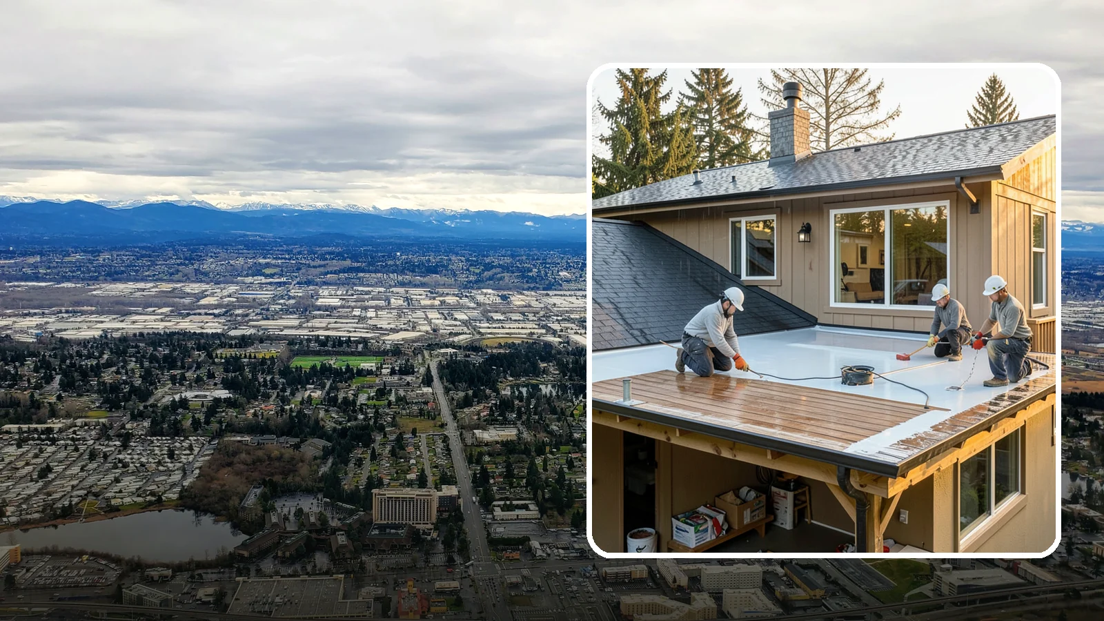 Waterproof Deck Coating in SeaTac, King County, WA - Waterproof deck coating that seals surfaces and protects the living space below from rain.