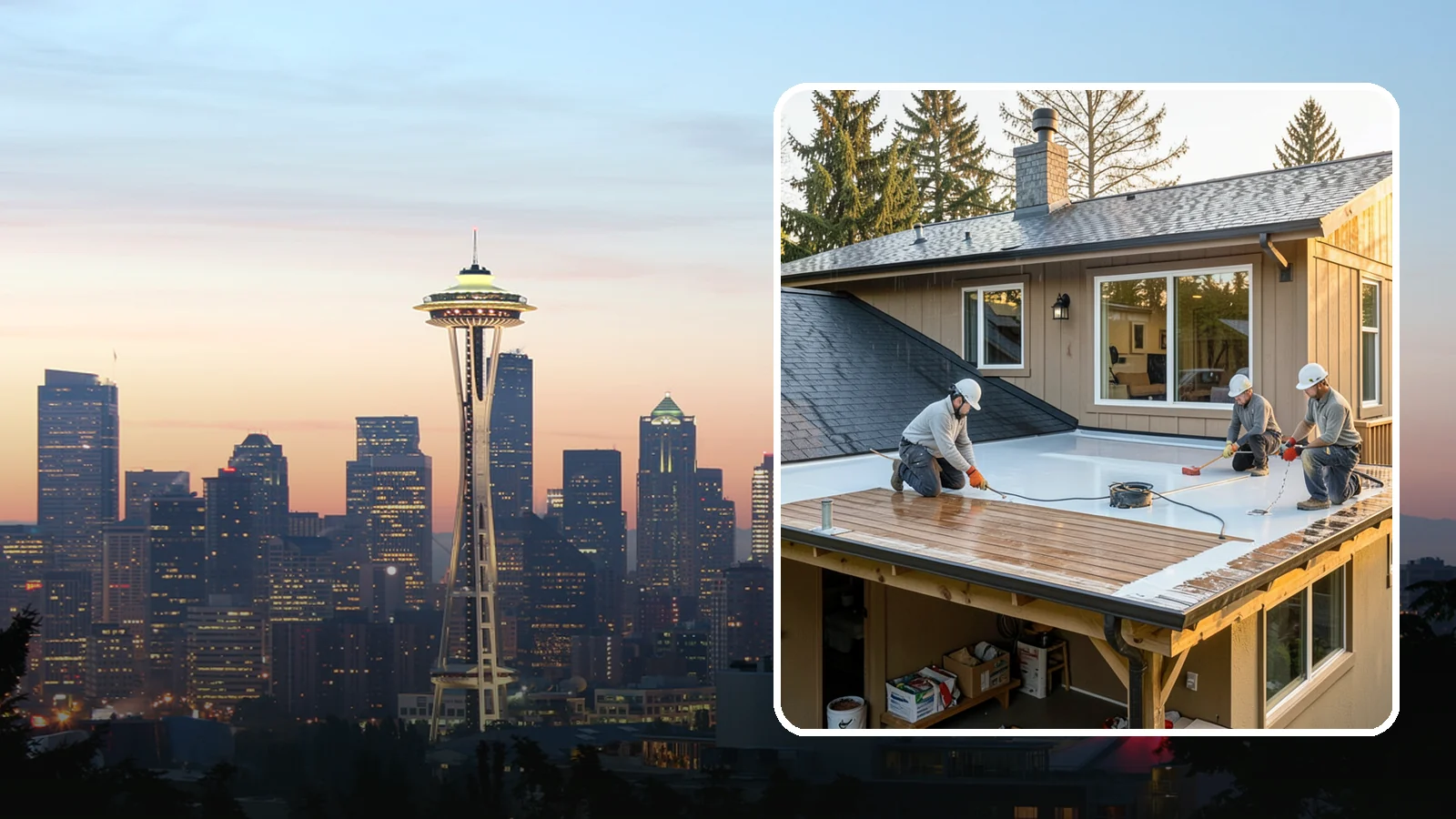 Waterproof Deck Coating in Seattle, King County, WA - Waterproof deck coating that seals surfaces and protects the living space below from rain.