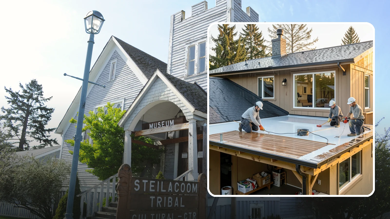 Waterproof Deck Coating in Steilacoom, Pierce County, WA - Waterproof deck coating that seals surfaces and protects the living space below from rain.